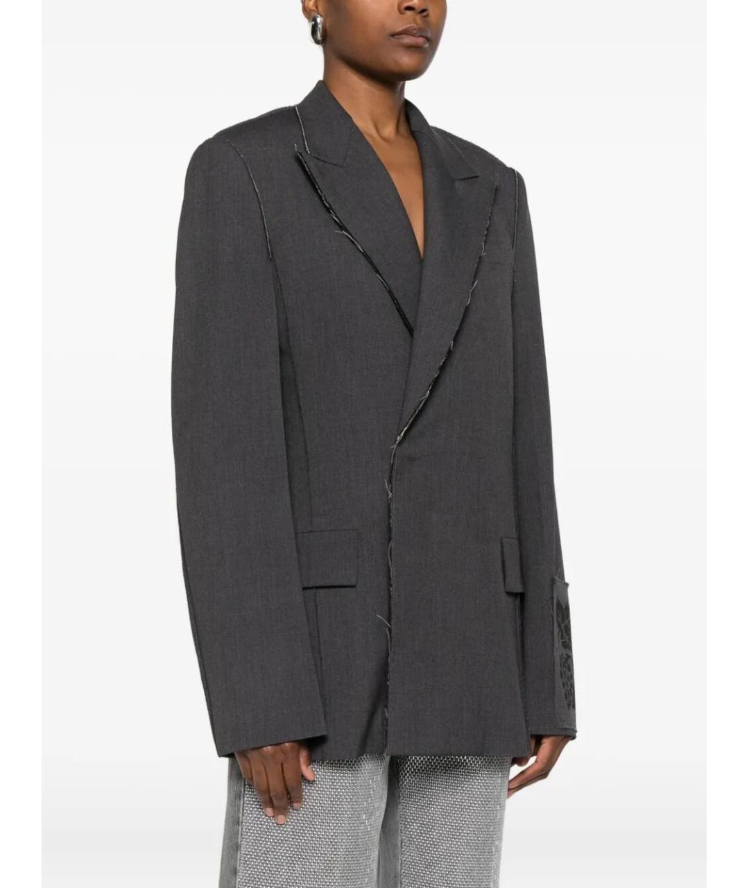 FEDERICO CINA Серый полиамидовый жакет/пиджак, фото 5