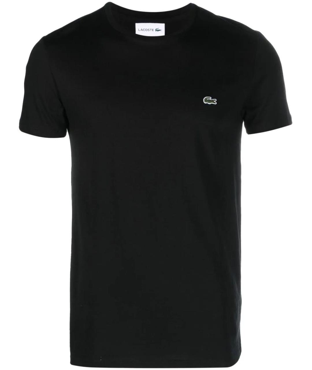 LACOSTE Черная хлопковая футболка, фото 1