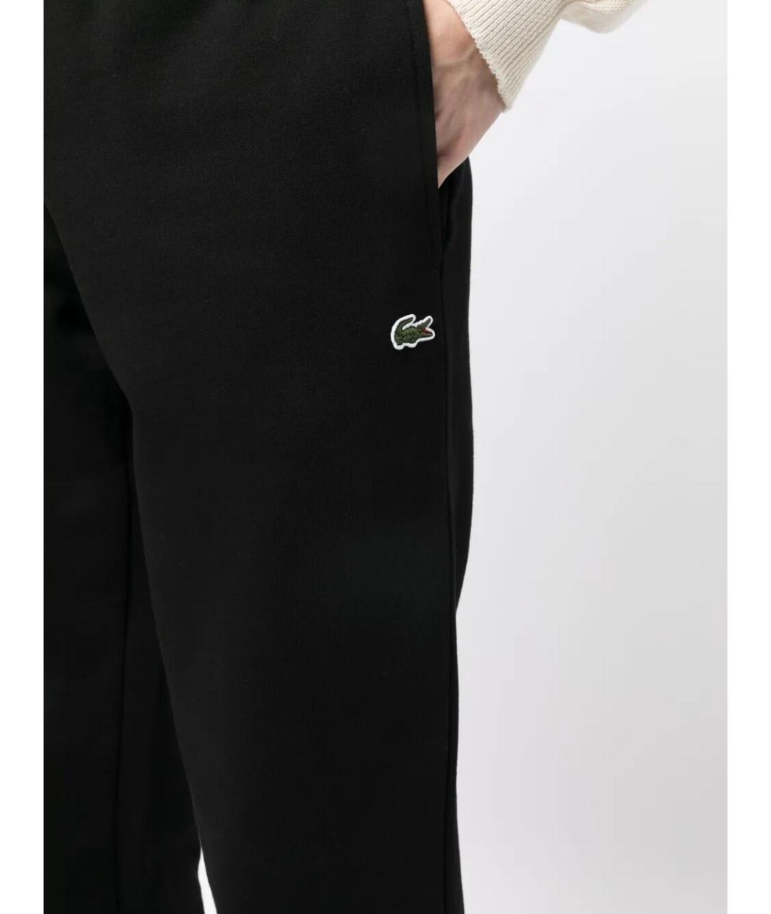 LACOSTE Черные хлопковые повседневные брюки, фото 3