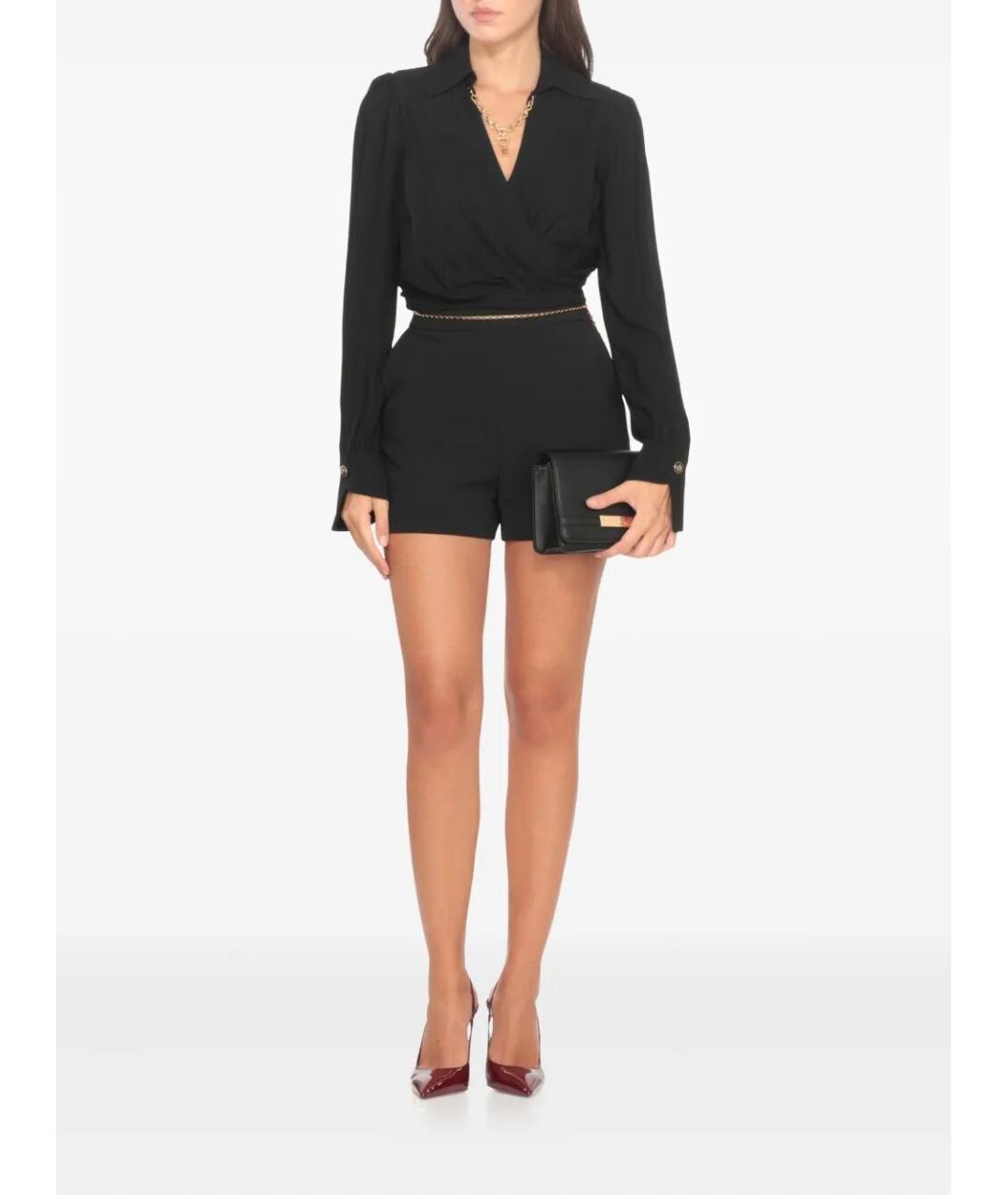 ELISABETTA FRANCHI Черные полиэстеровые шорты, фото 4