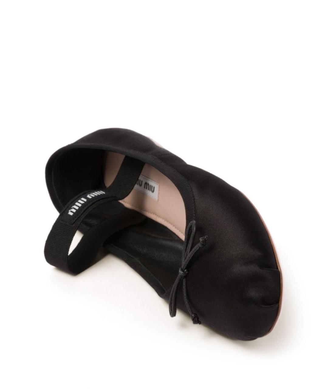 MIU MIU Черные текстильные балетки, фото 4