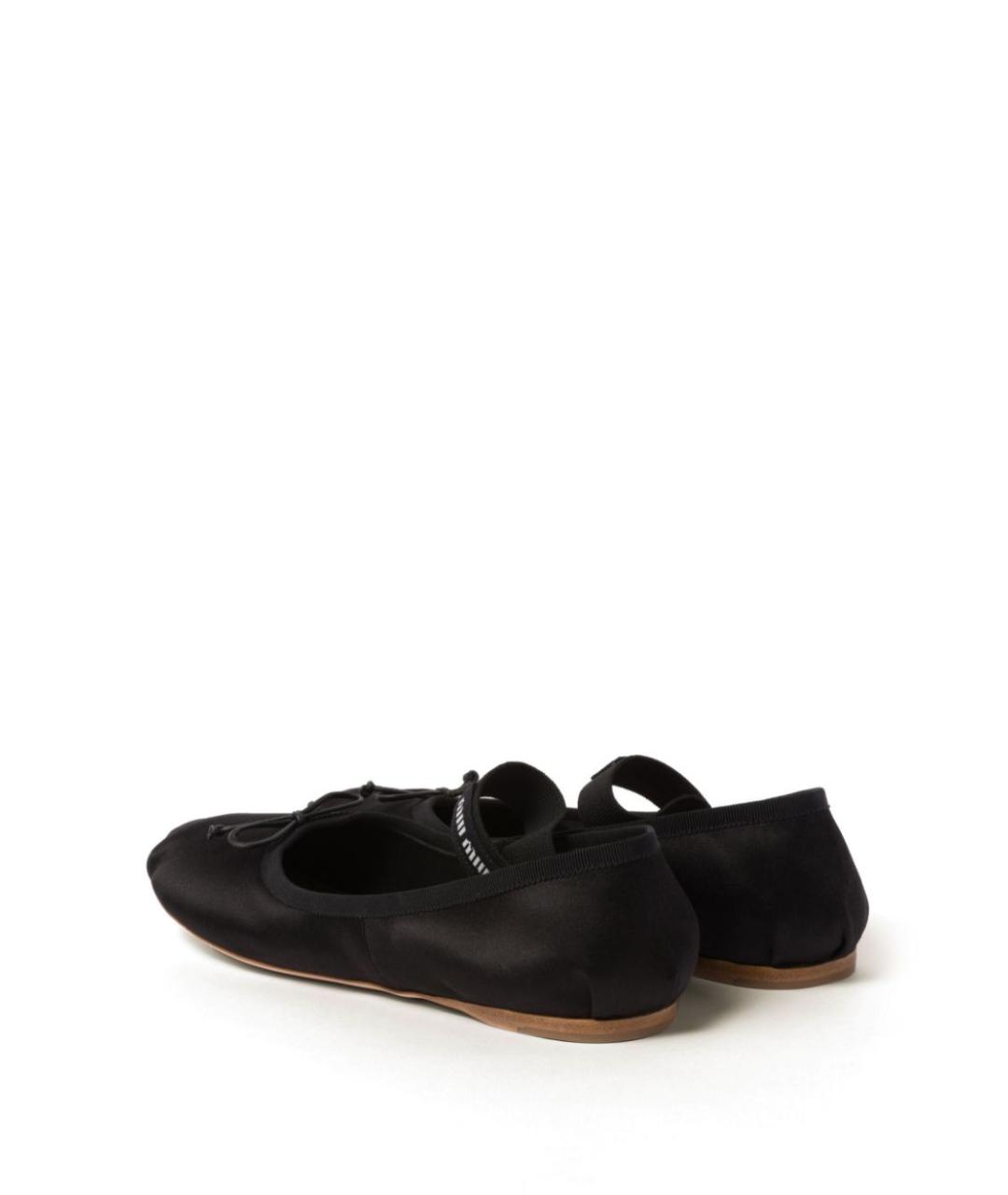 MIU MIU Черные текстильные балетки, фото 3