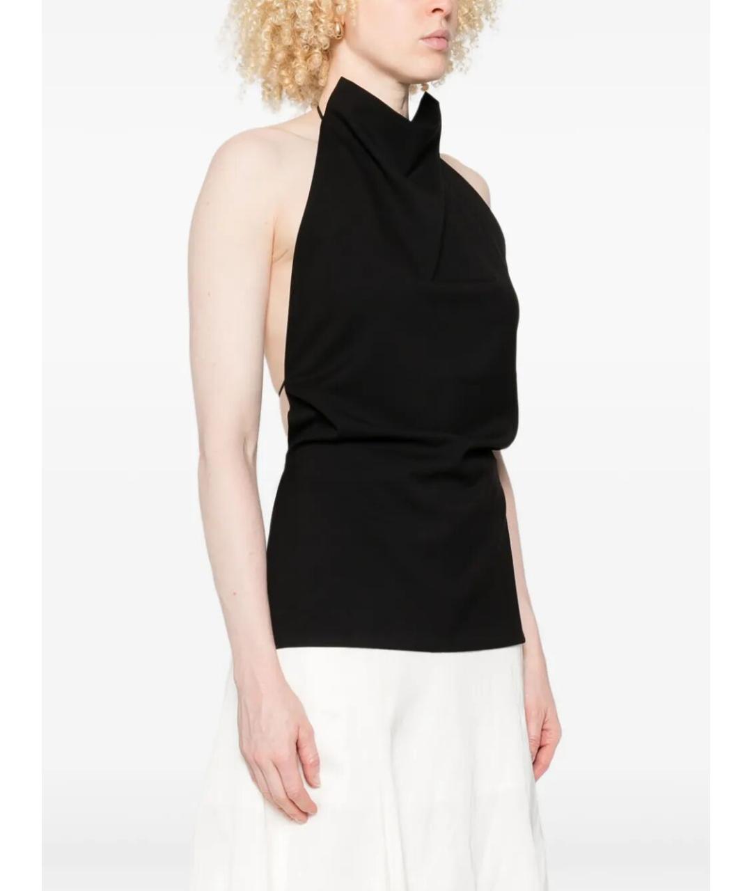 FEDERICO CINA Черная полиэстеровая блузы, фото 5