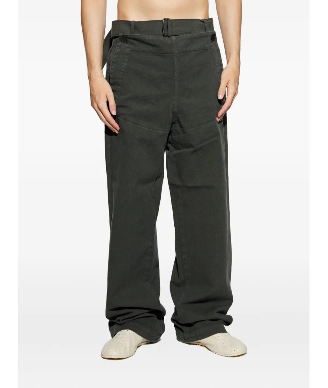 DRIES VAN NOTEN Серые хлопковые повседневные брюки, фото 3