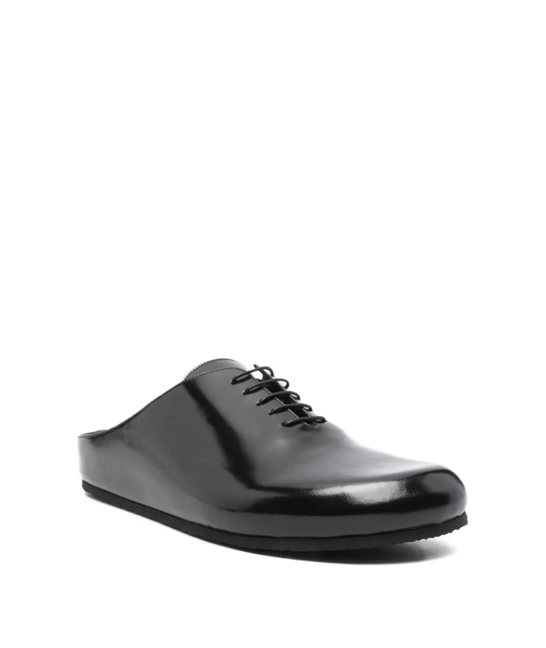 JACQUEMUS Черные шлепанцы из лакированной кожи, фото 2