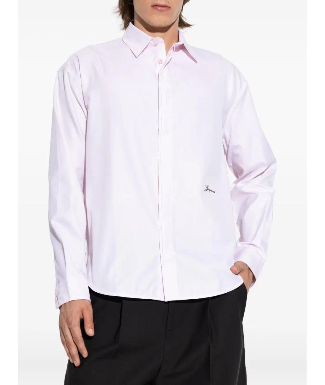 JACQUEMUS Розовая хлопковая кэжуал рубашка, фото 4