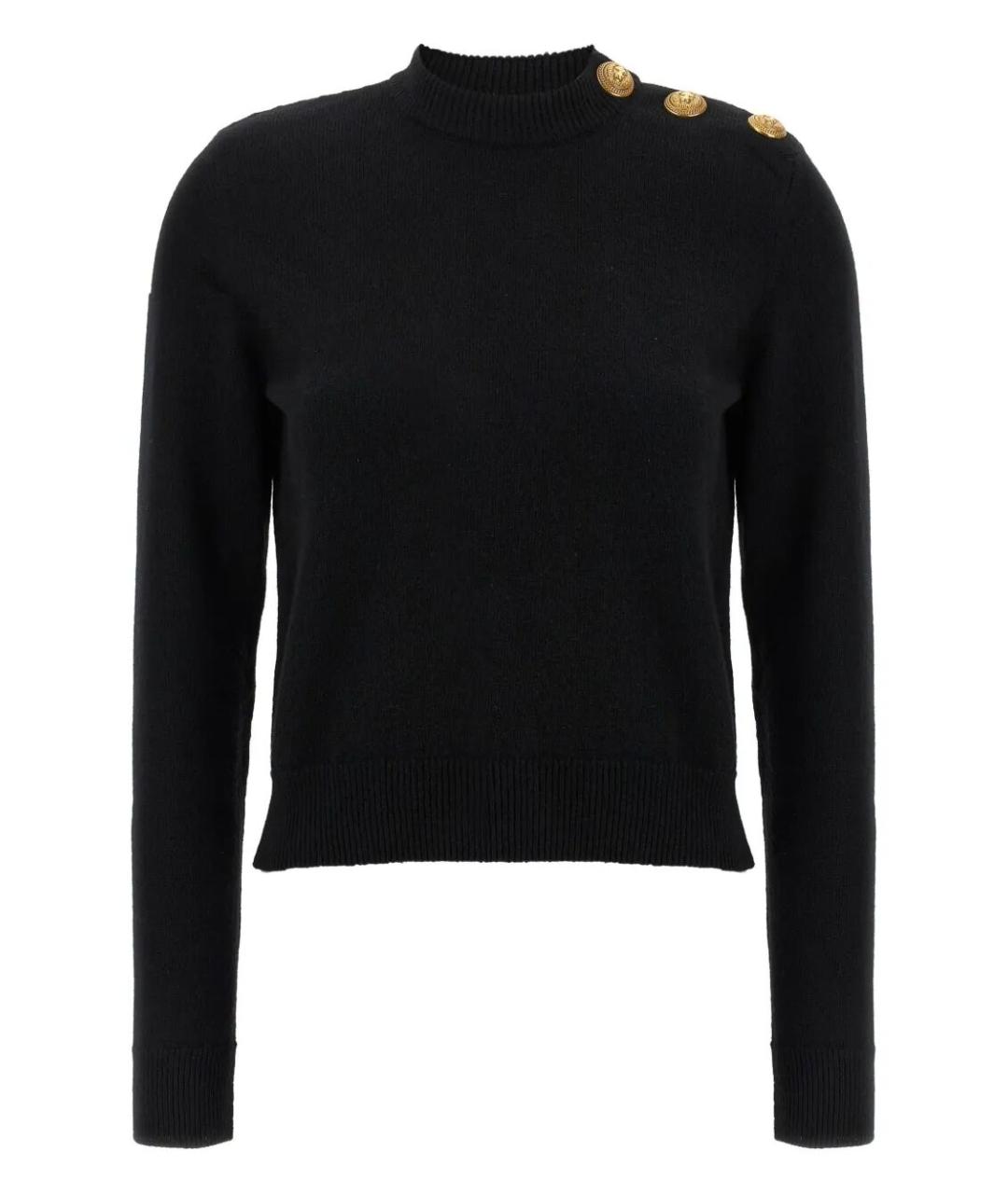 BALMAIN Черный кашемировый джемпер / свитер, фото 1