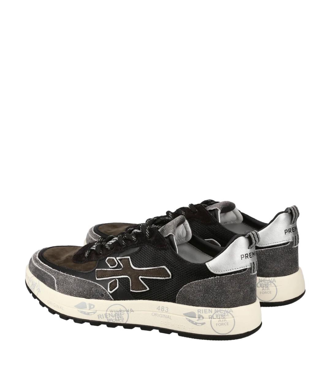 PREMIATA Черные кожаные низкие кроссовки / кеды, фото 3