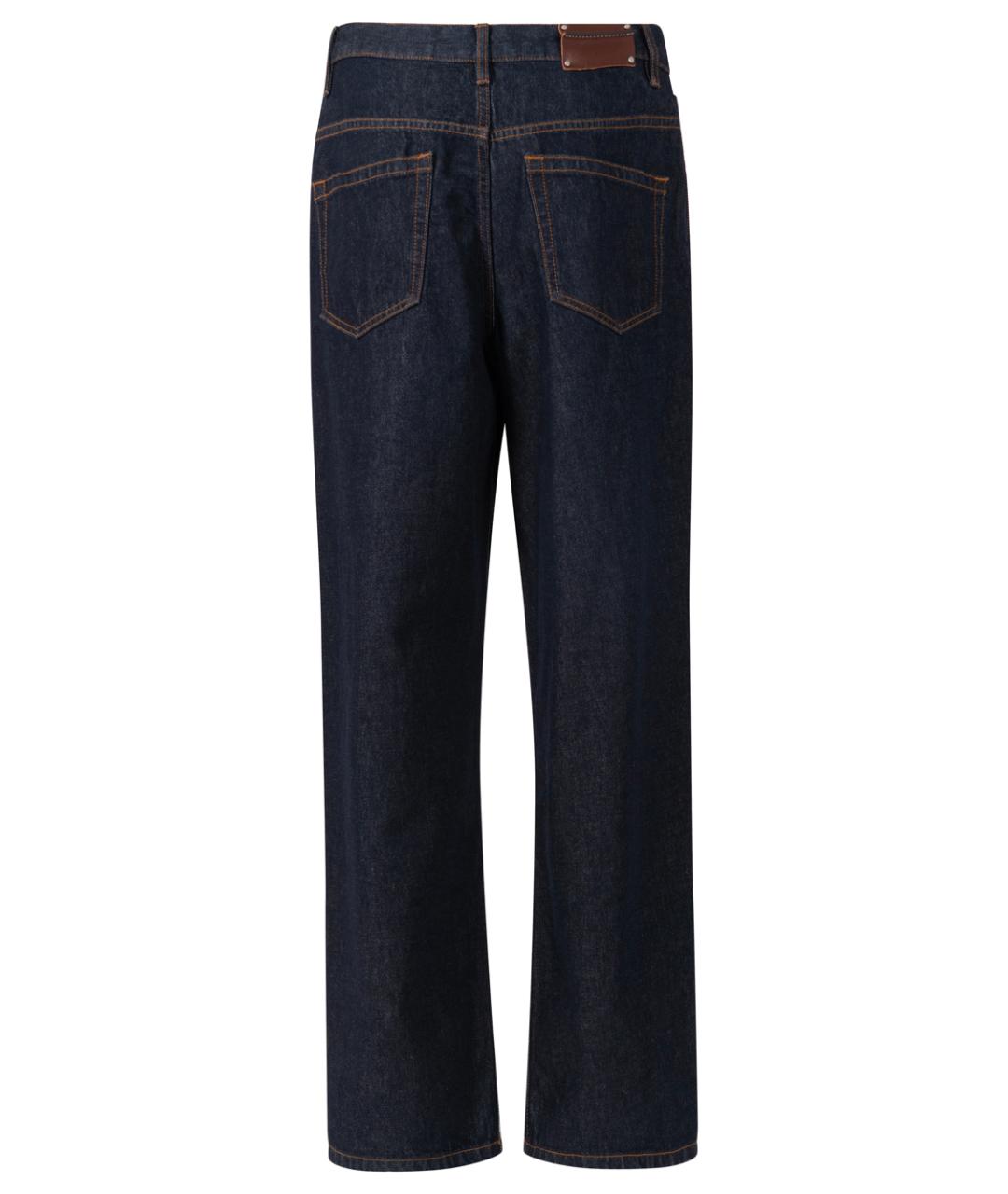 DRIES VAN NOTEN Синие хлопковые прямые джинсы, фото 2