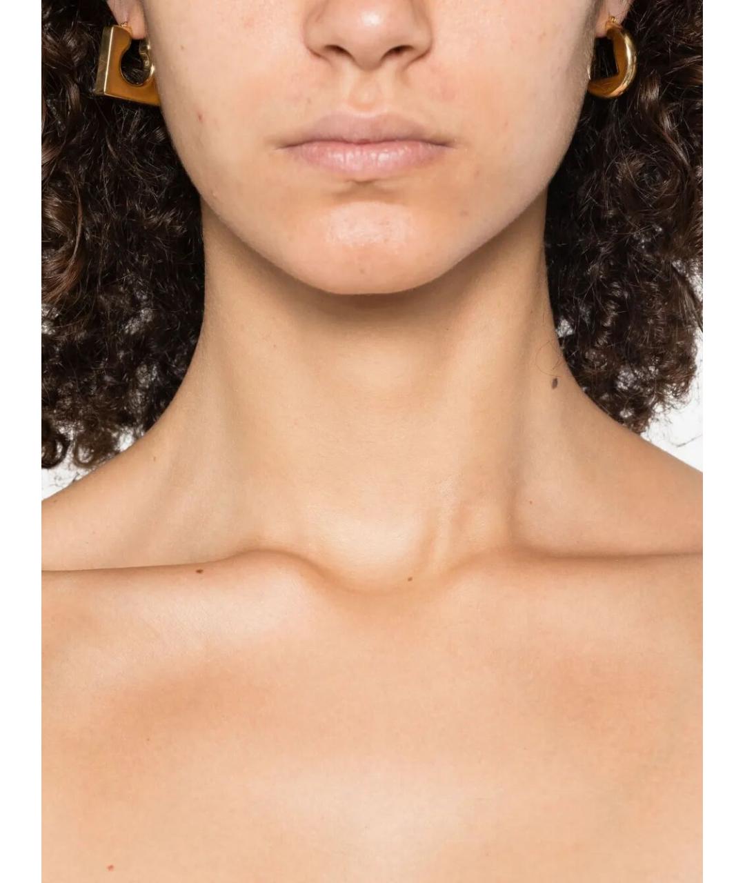 JACQUEMUS Золотые латунные серьги, фото 2