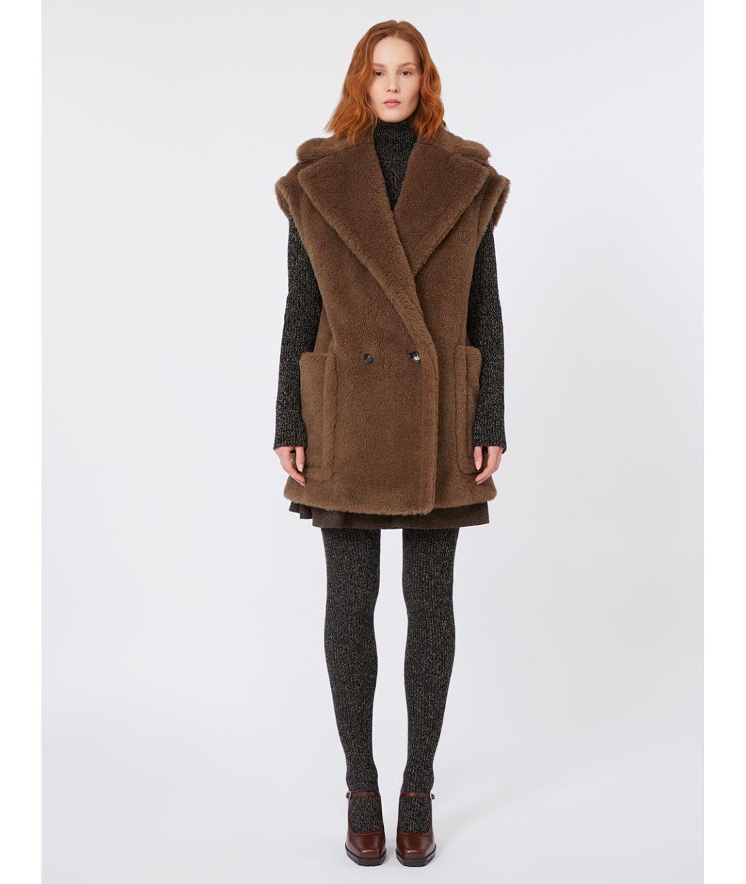 MAX MARA Коричневая шерстяная жилетка, фото 2