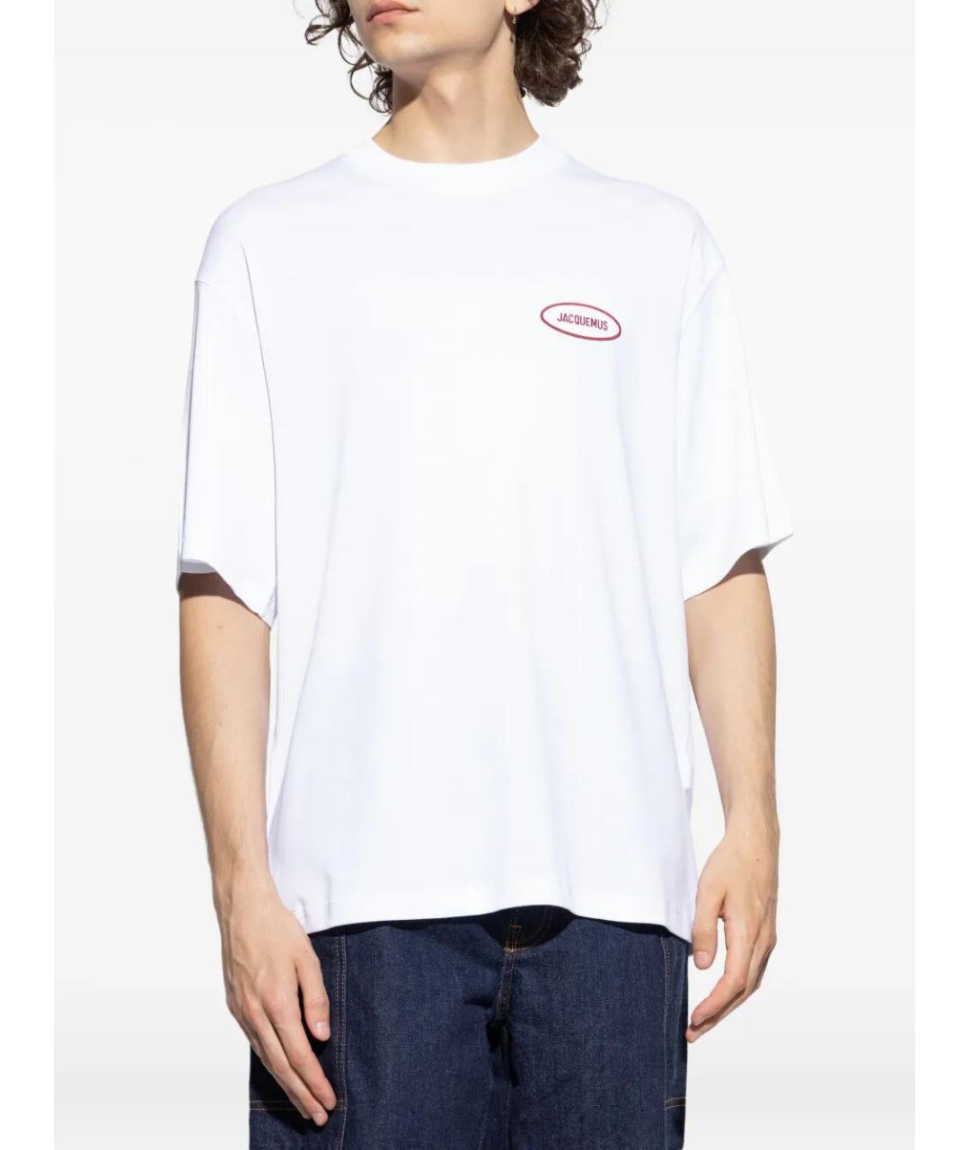JACQUEMUS Белая хлопковая футболка, фото 2