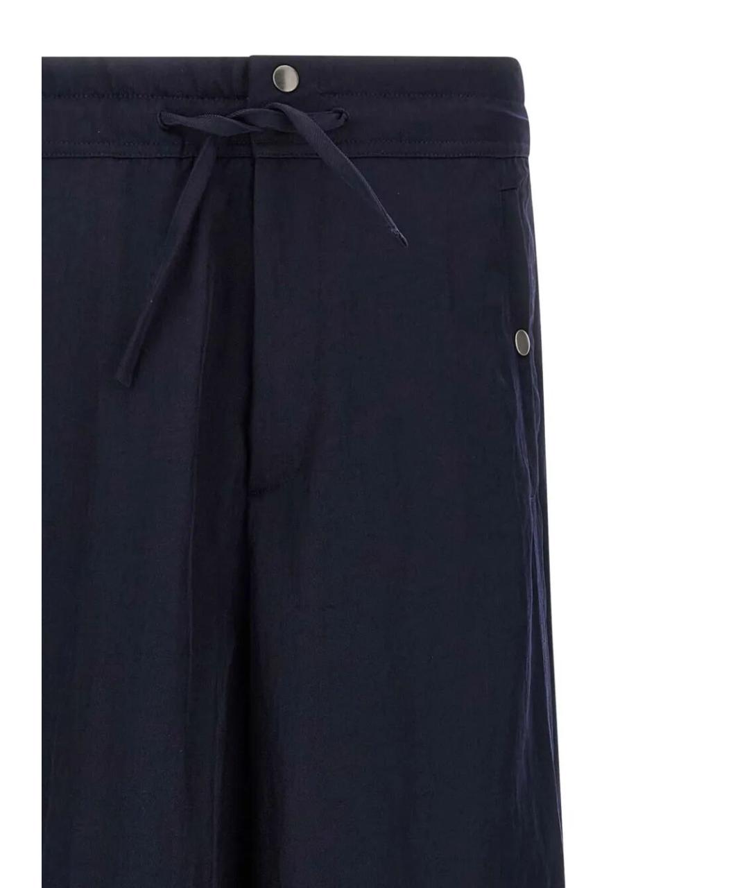 DRIES VAN NOTEN Темно-синие хлопковые повседневные брюки, фото 4