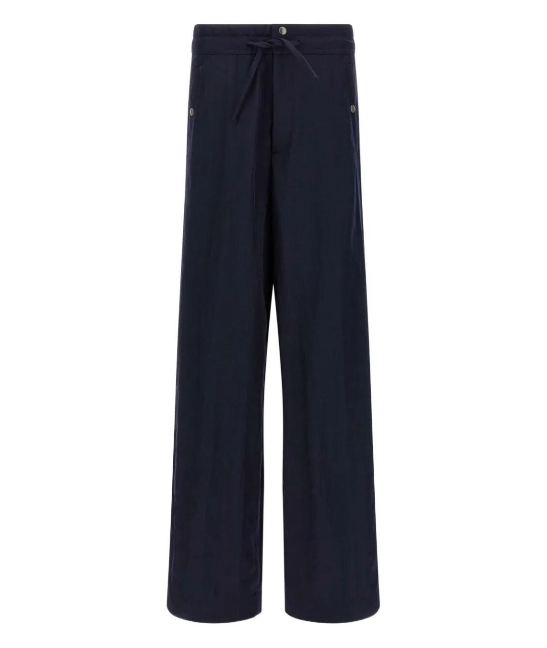 DRIES VAN NOTEN Темно-синие хлопковые повседневные брюки, фото 1
