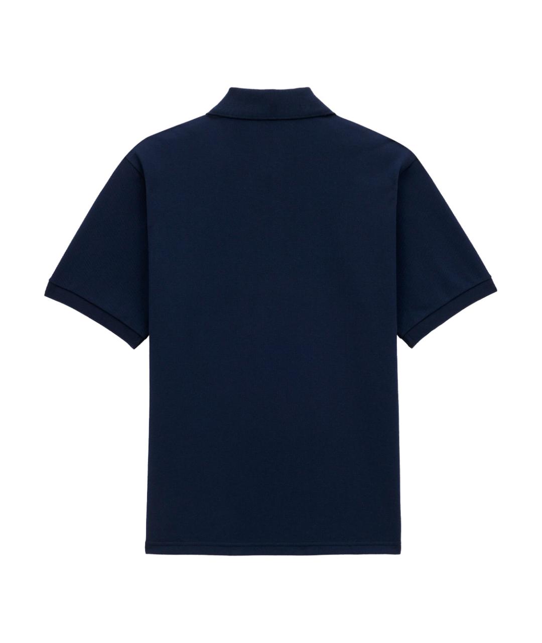 SAINT LAURENT Темно-синее хлопко-полиэстеровое поло с коротким рукавом, фото 2
