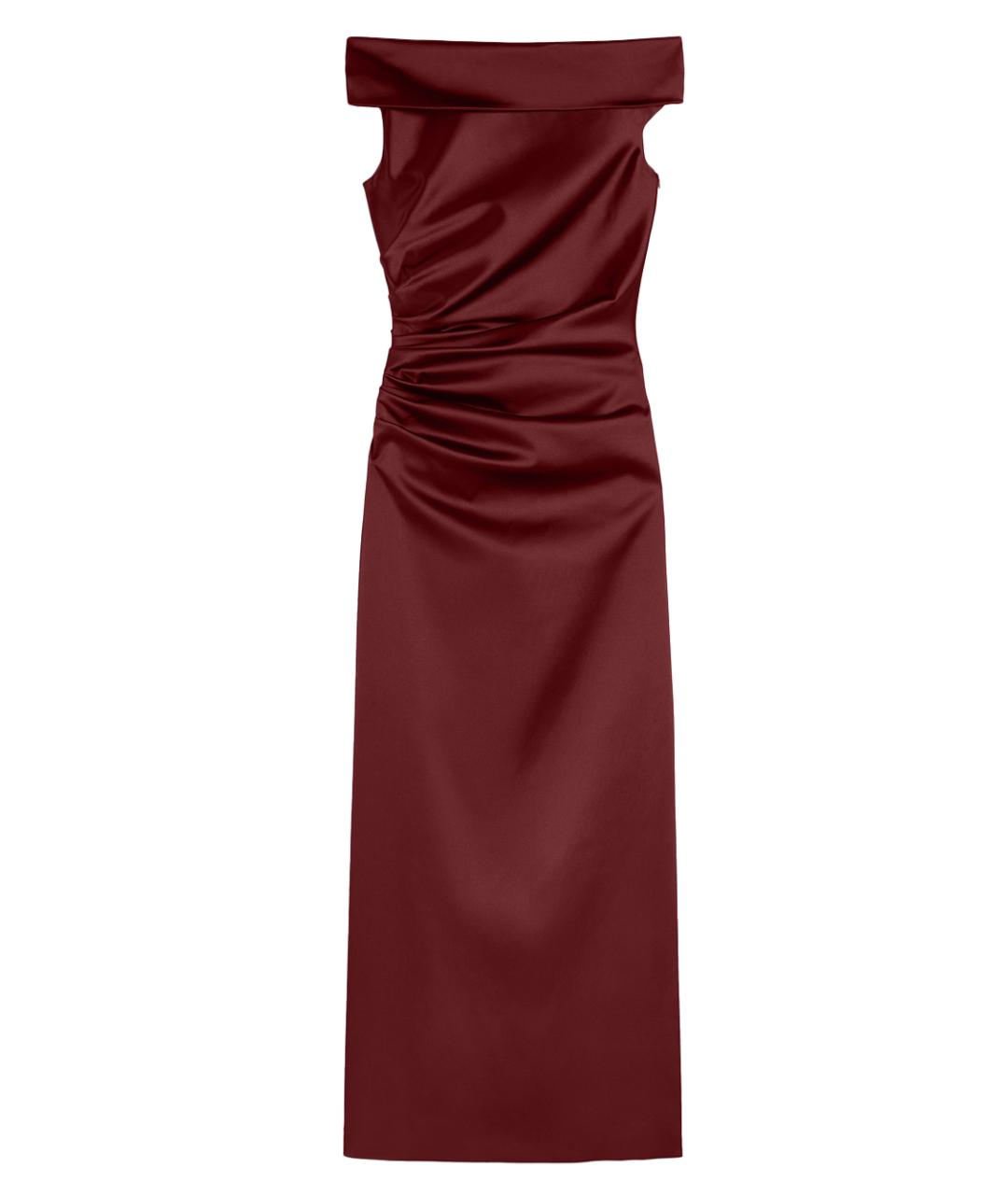 MAX MARA Бордовое ацетатное вечернее платье, фото 1