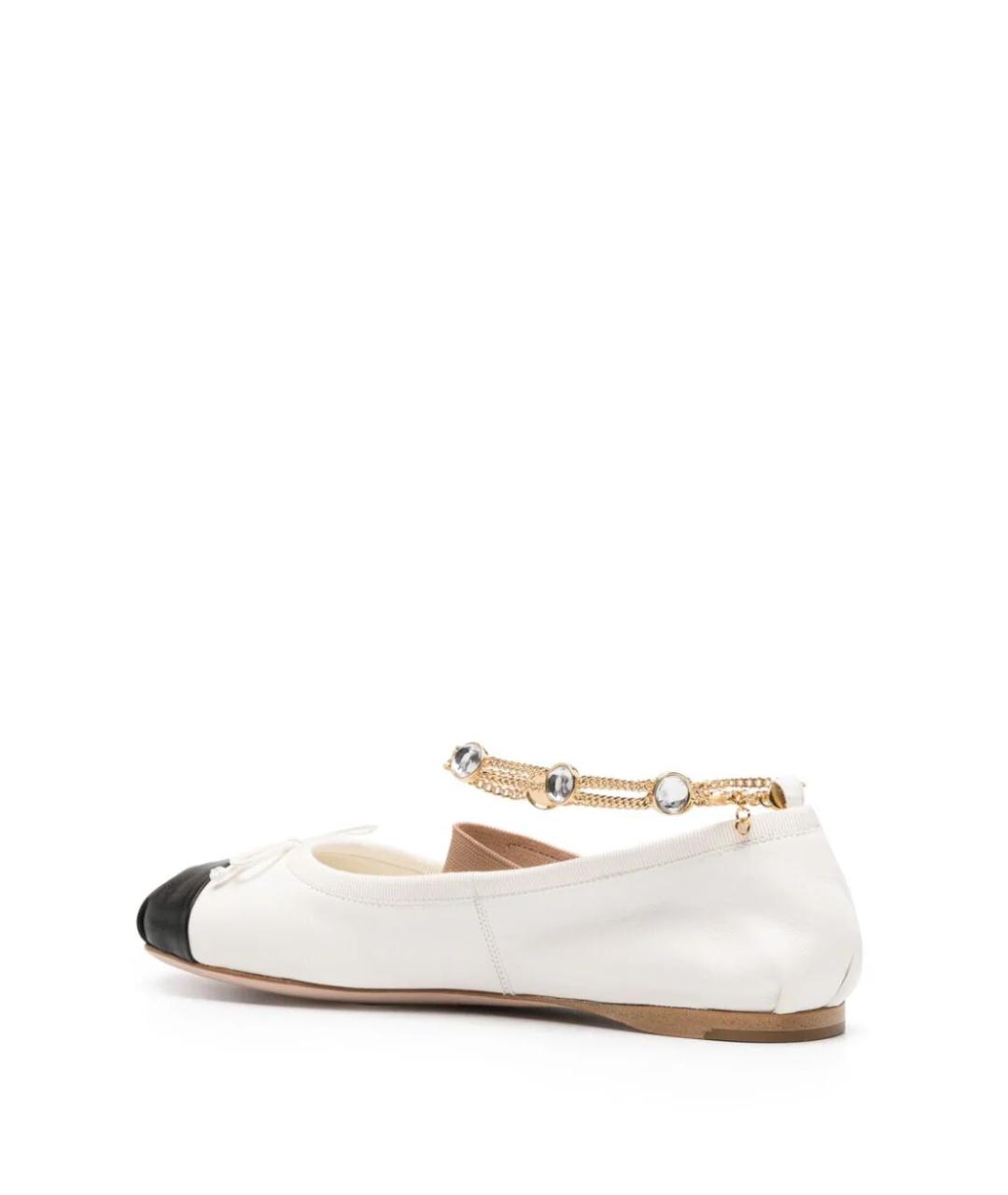 MIU MIU Белые кожаные балетки, фото 2