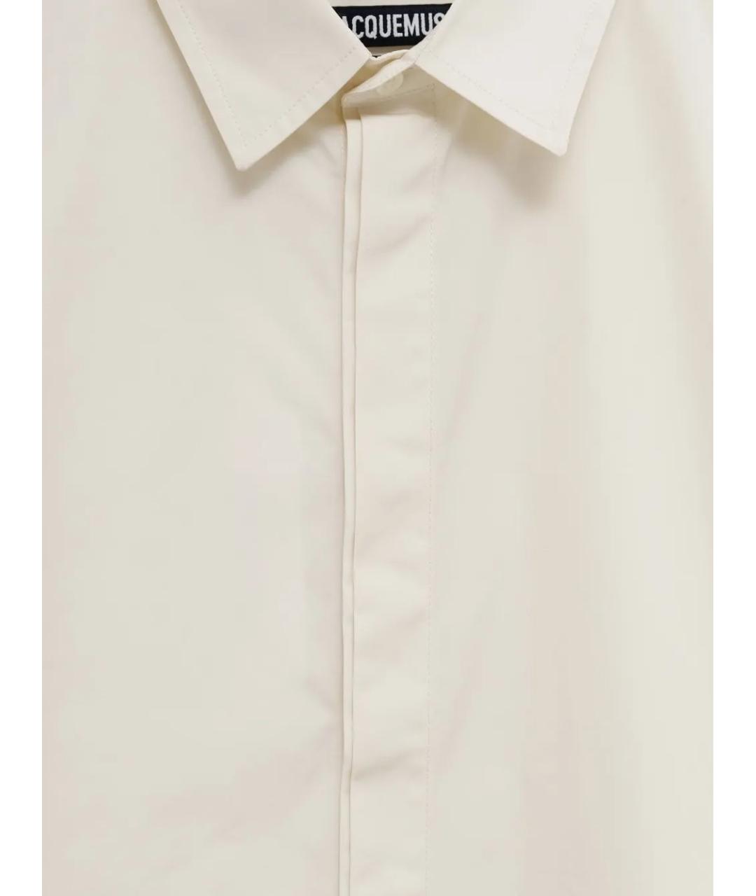 JACQUEMUS Бежевая хлопковая кэжуал рубашка, фото 3
