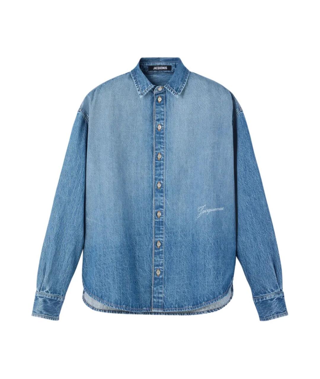 JACQUEMUS Синяя хлопковая кэжуал рубашка, фото 1