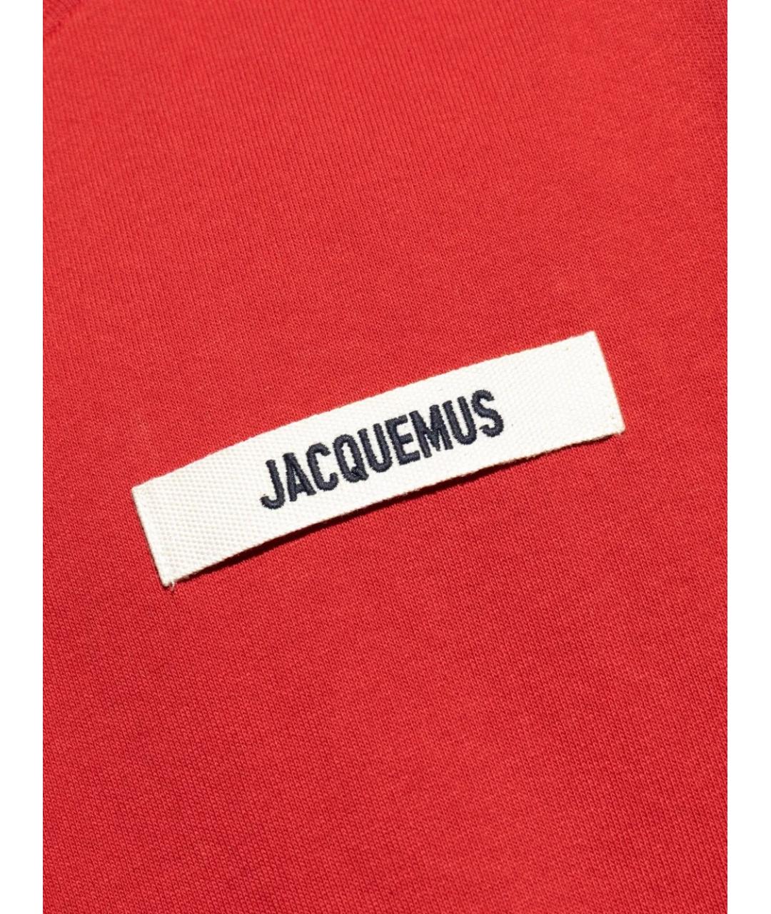 JACQUEMUS Красная хлопковая футболка, фото 4