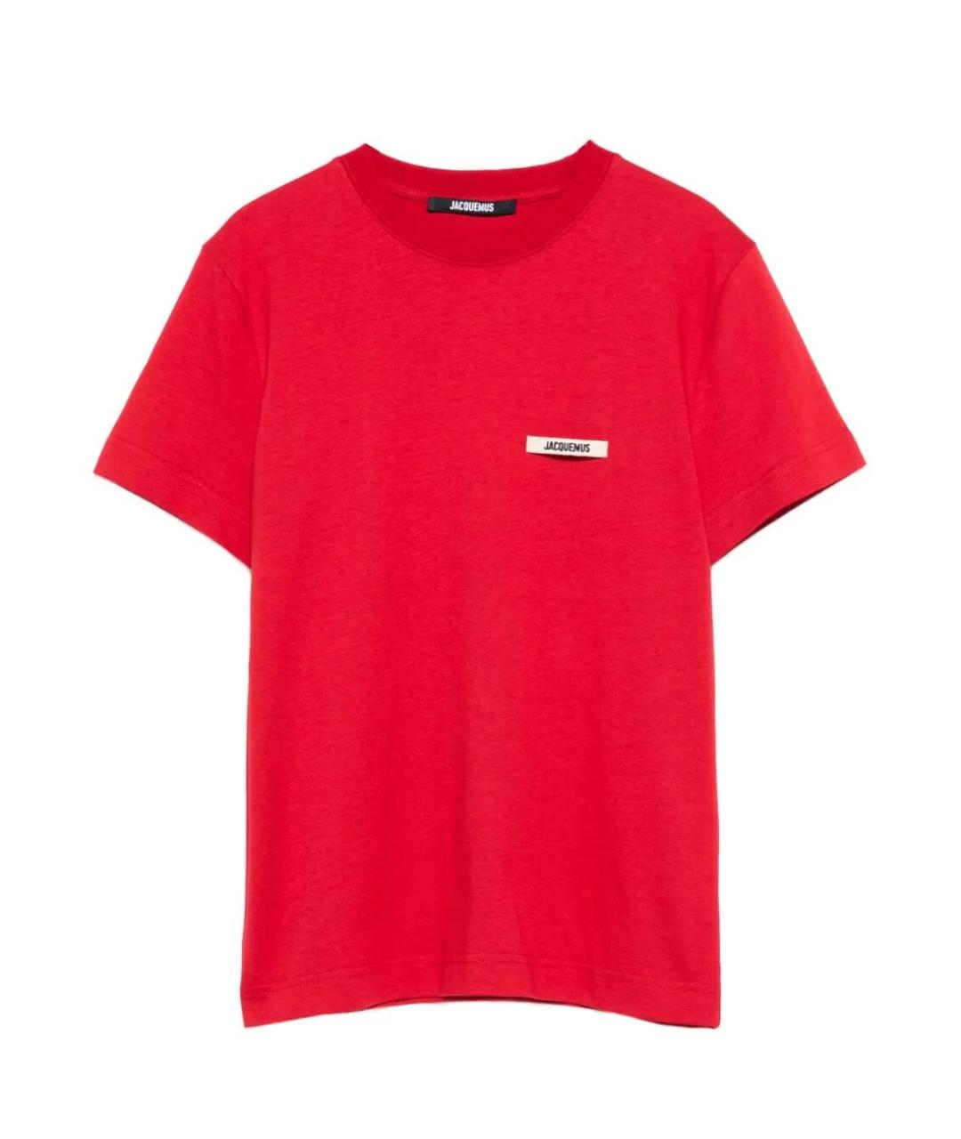 JACQUEMUS Красная хлопковая футболка, фото 1