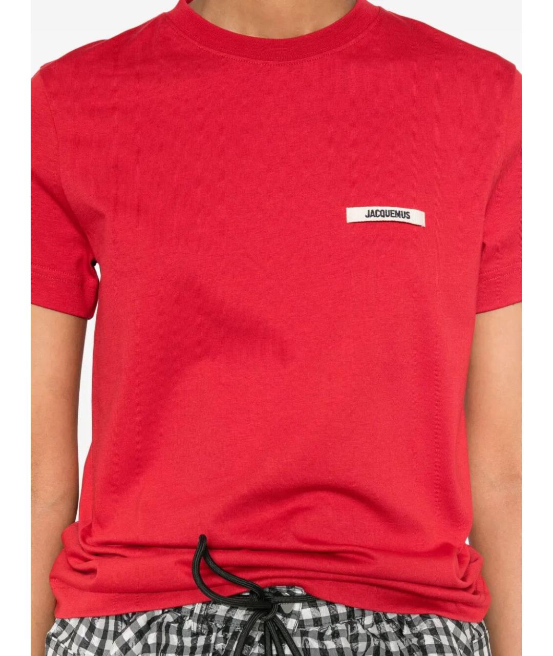 JACQUEMUS Красная хлопковая футболка, фото 2