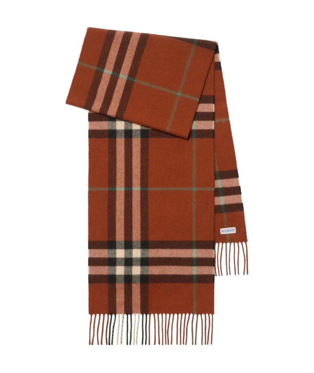 BURBERRY Оранжевый кашемировый шарф, фото 1