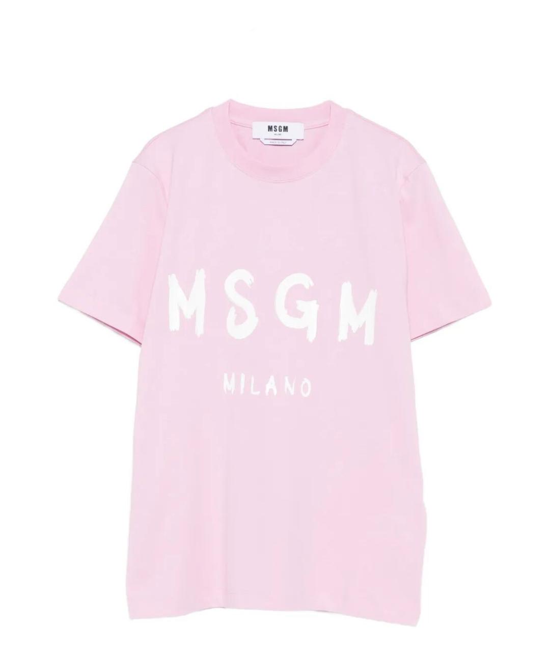 MSGM Розовая хлопковая футболка, фото 1