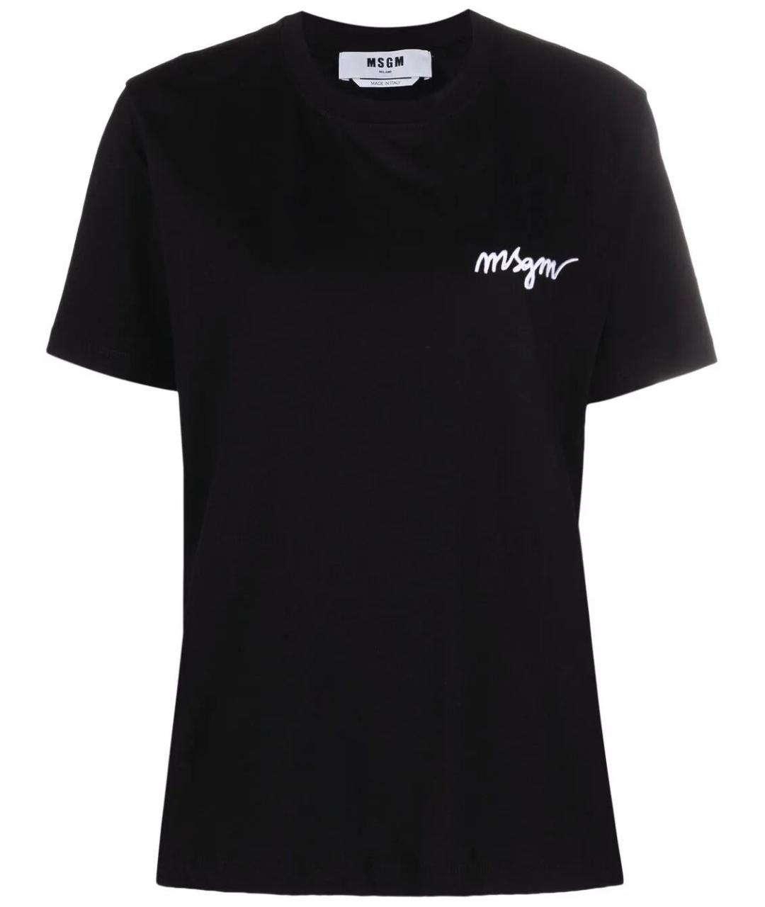 MSGM Черная хлопковая футболка, фото 1