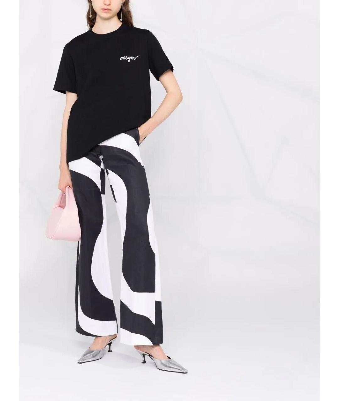 MSGM Черная хлопковая футболка, фото 2