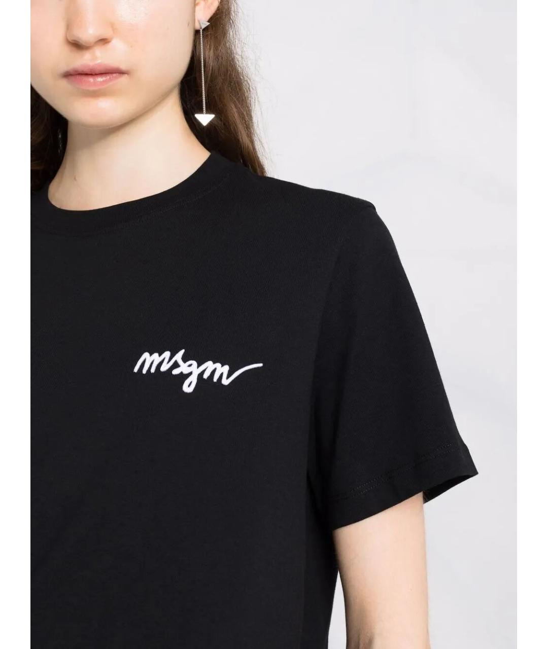 MSGM Черная хлопковая футболка, фото 6