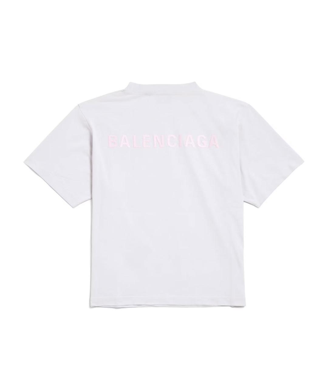BALENCIAGA Белая хлопковая футболка, фото 2