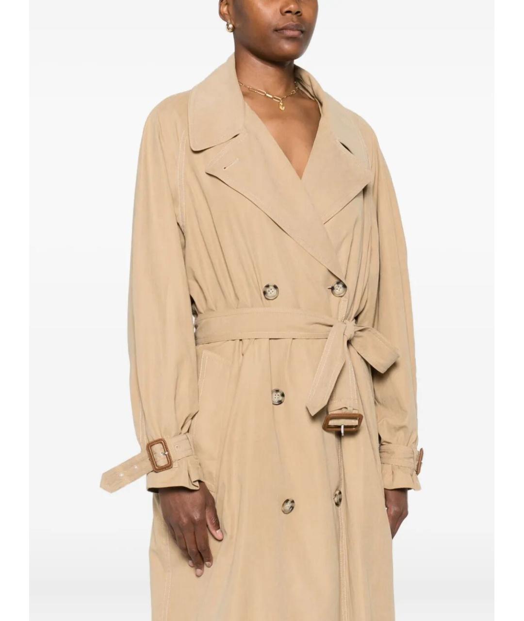 ISABEL MARANT Бежевый полиэстеровый тренч/плащ, фото 3