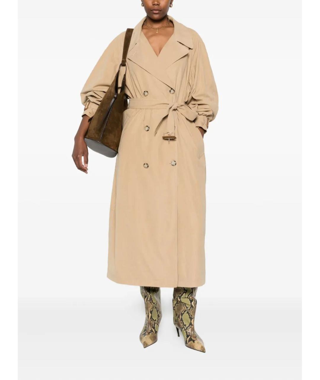ISABEL MARANT Бежевый полиэстеровый тренч/плащ, фото 2