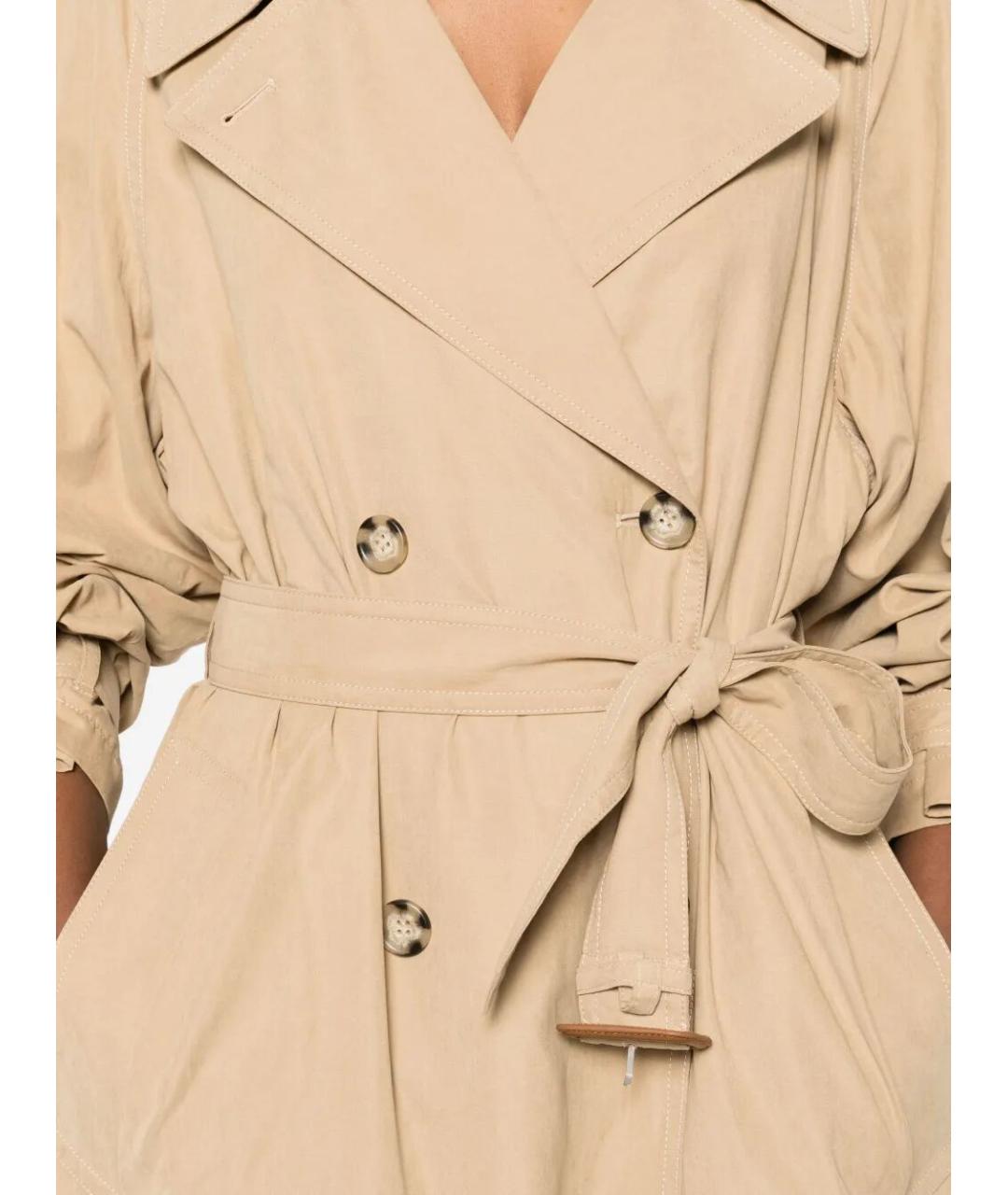 ISABEL MARANT Бежевый полиэстеровый тренч/плащ, фото 5