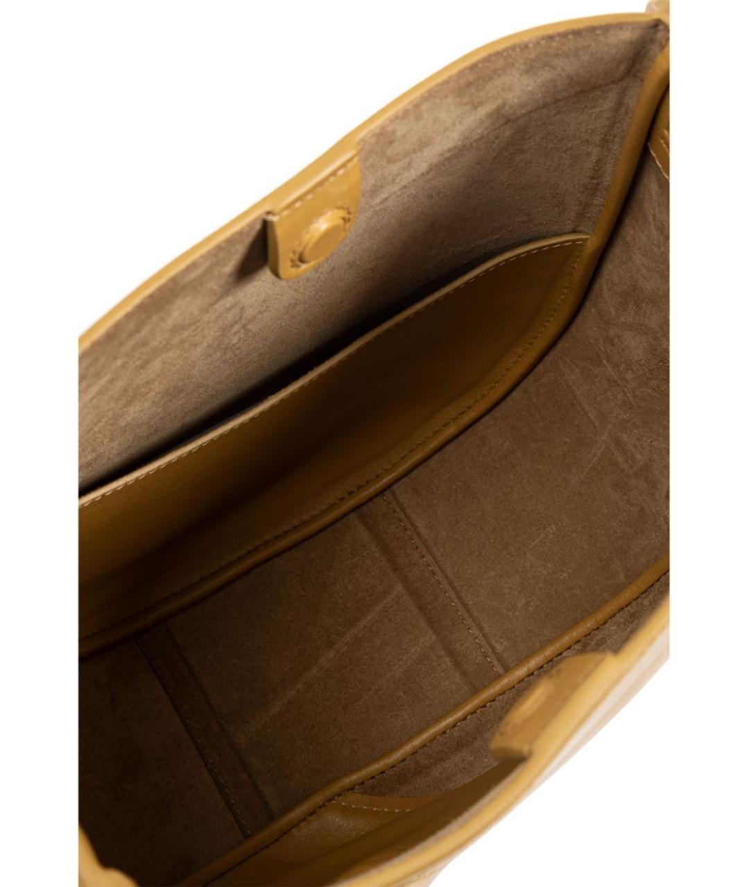 LOEWE Желтая кожаная сумка тоут, фото 6