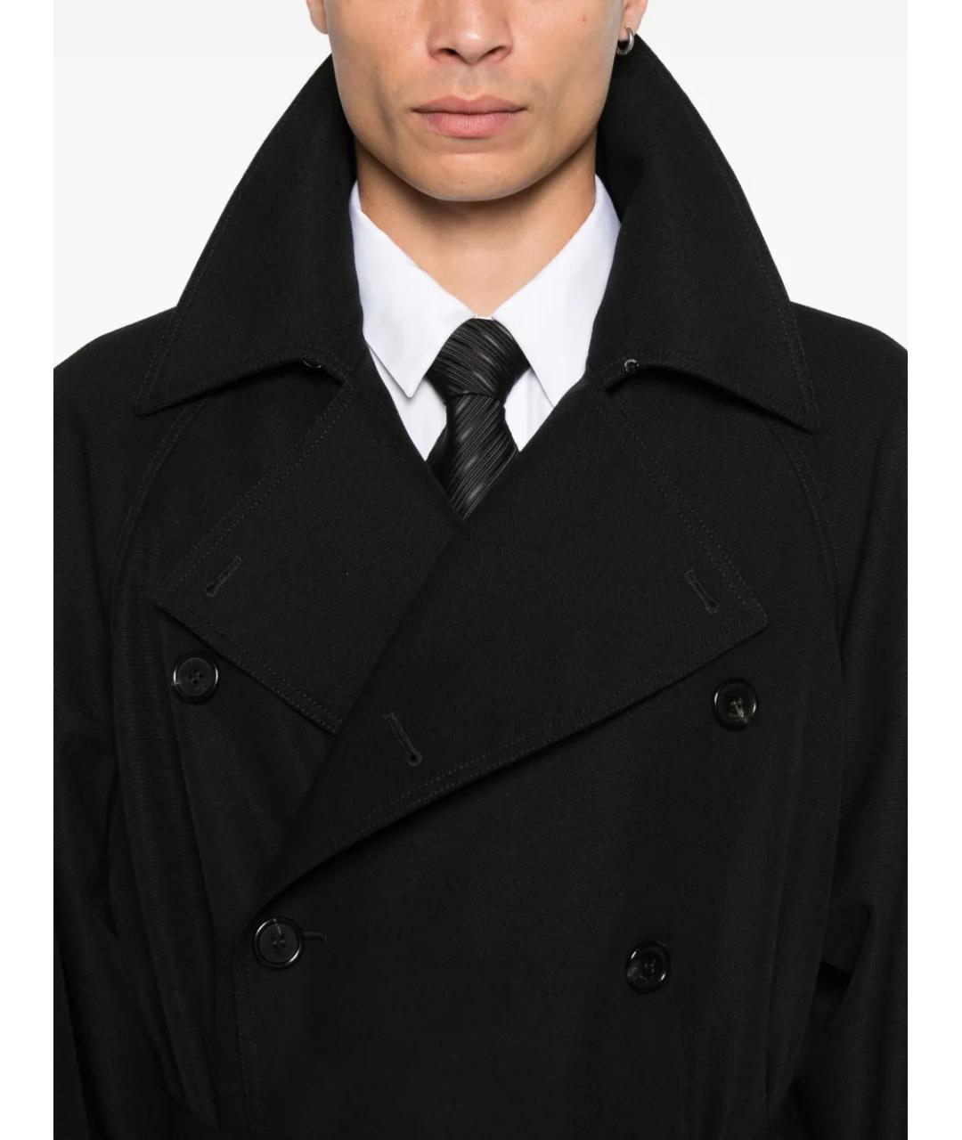 SAINT LAURENT Черное шерстяное пальто, фото 5