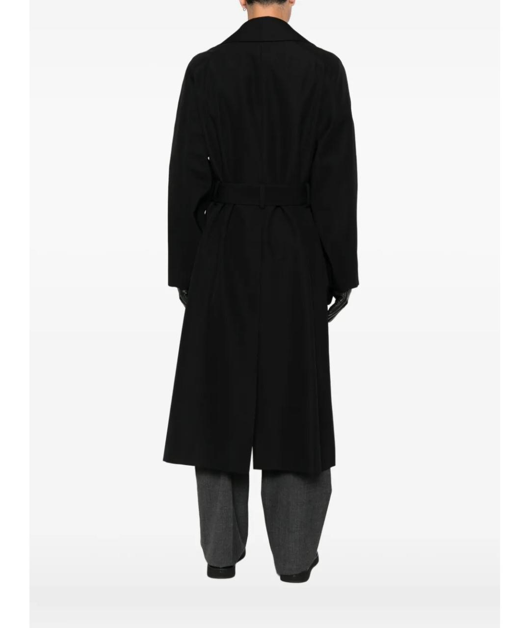 SAINT LAURENT Черное шерстяное пальто, фото 3