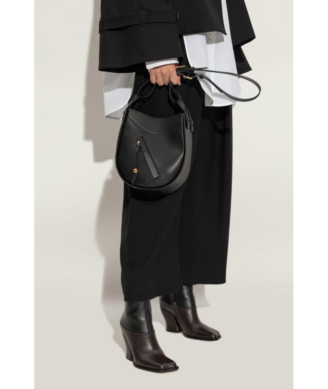 LOEWE Черная кожаная сумка тоут, фото 2