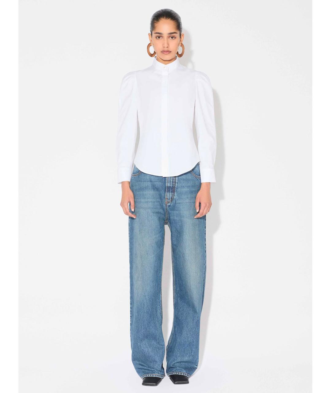 ALAIA Голубые хлопковые прямые джинсы, фото 2