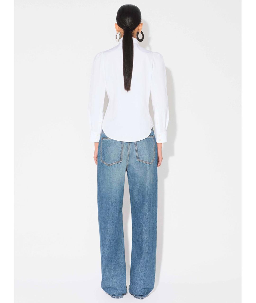 ALAIA Голубые хлопковые прямые джинсы, фото 3