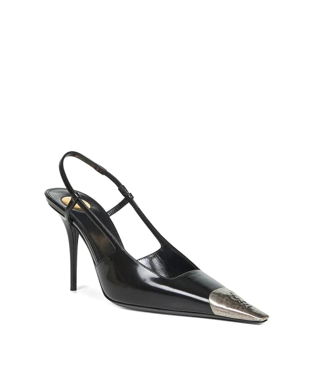 SAINT LAURENT Черные туфли из лакированной кожи, фото 2