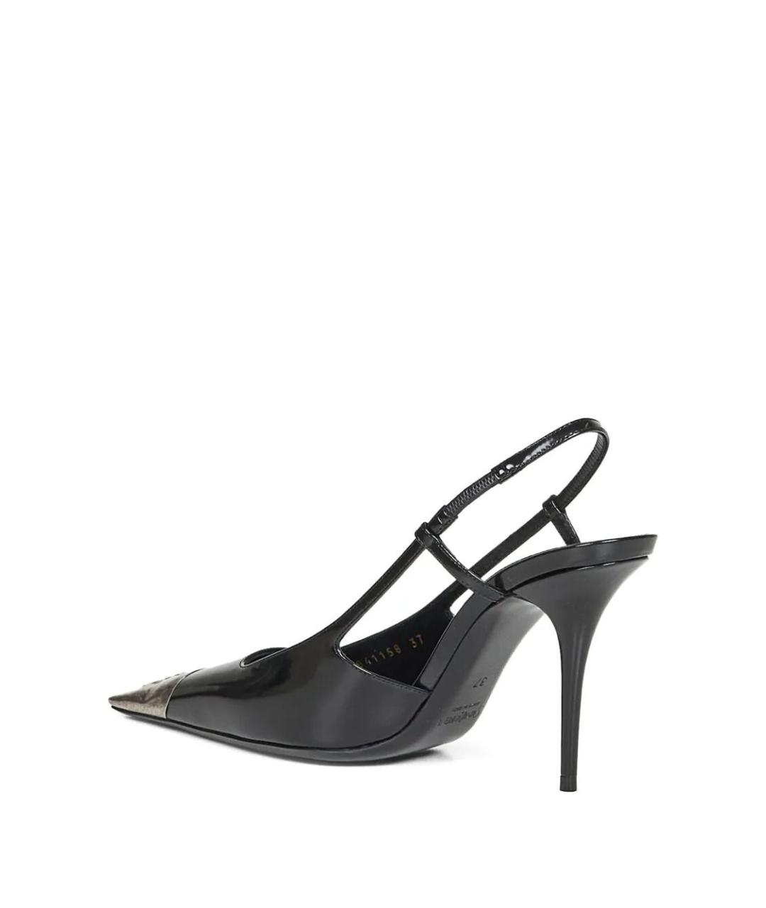 SAINT LAURENT Черные туфли из лакированной кожи, фото 3