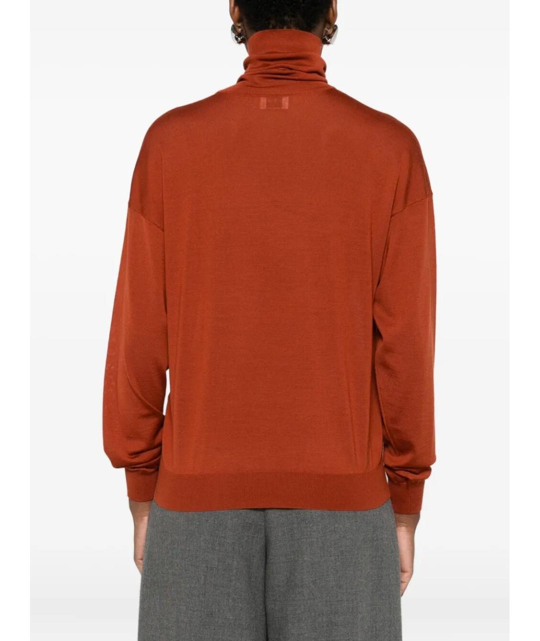 SAINT LAURENT Оранжевая шерстяная водолазка, фото 4