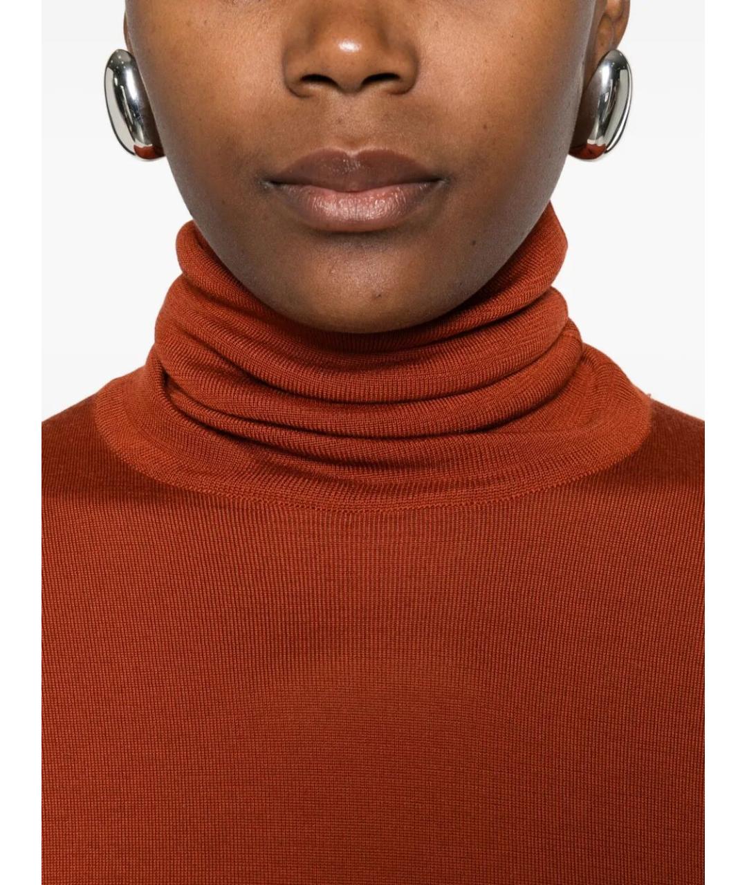 SAINT LAURENT Оранжевая шерстяная водолазка, фото 5