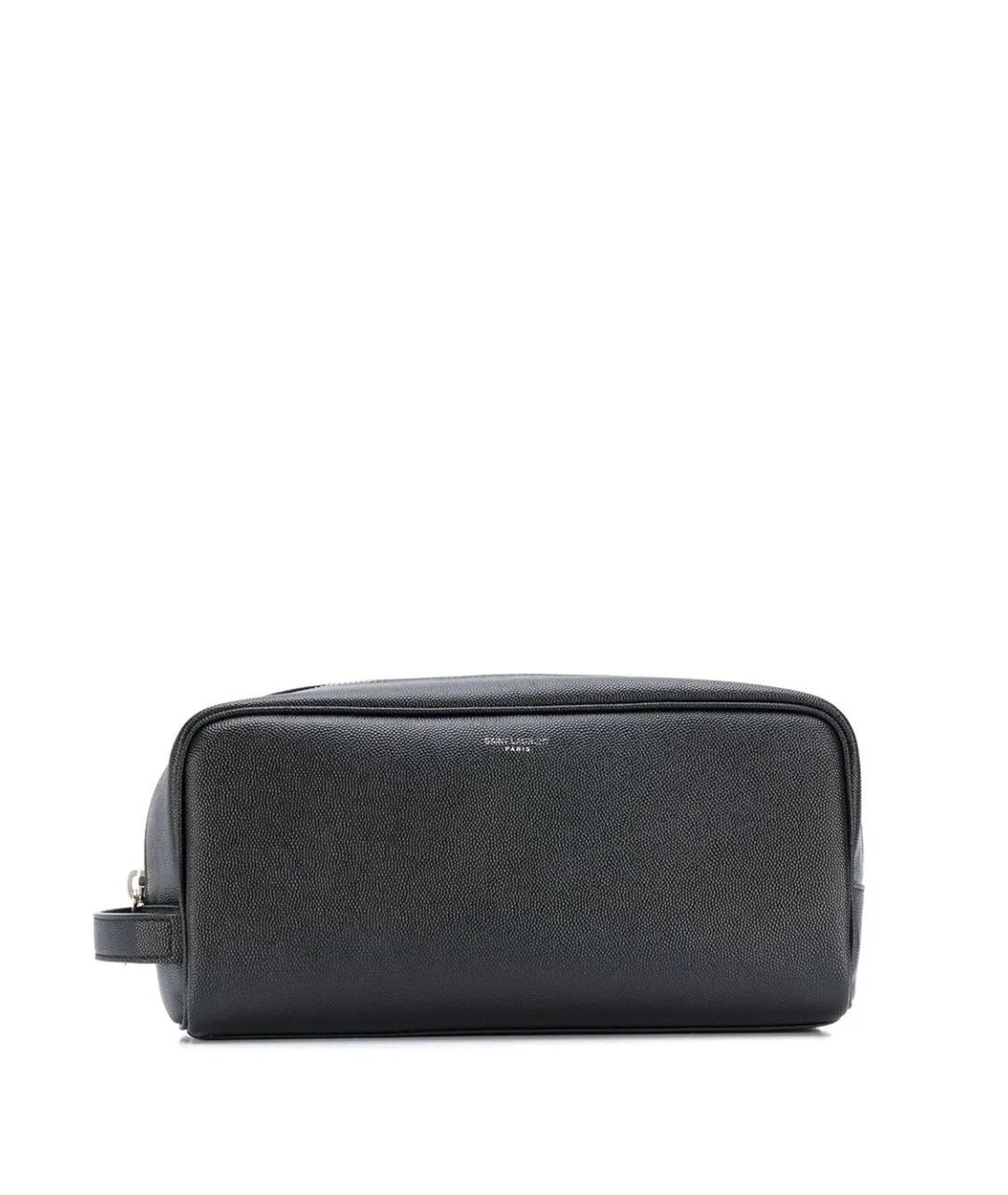 SAINT LAURENT Черная кожаная барсетка, фото 1