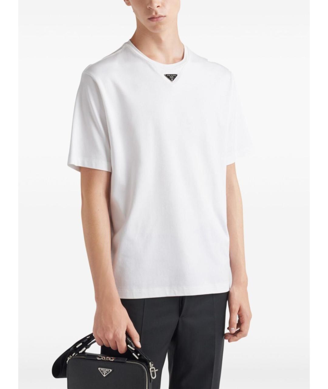 PRADA Белая хлопковая футболка, фото 2