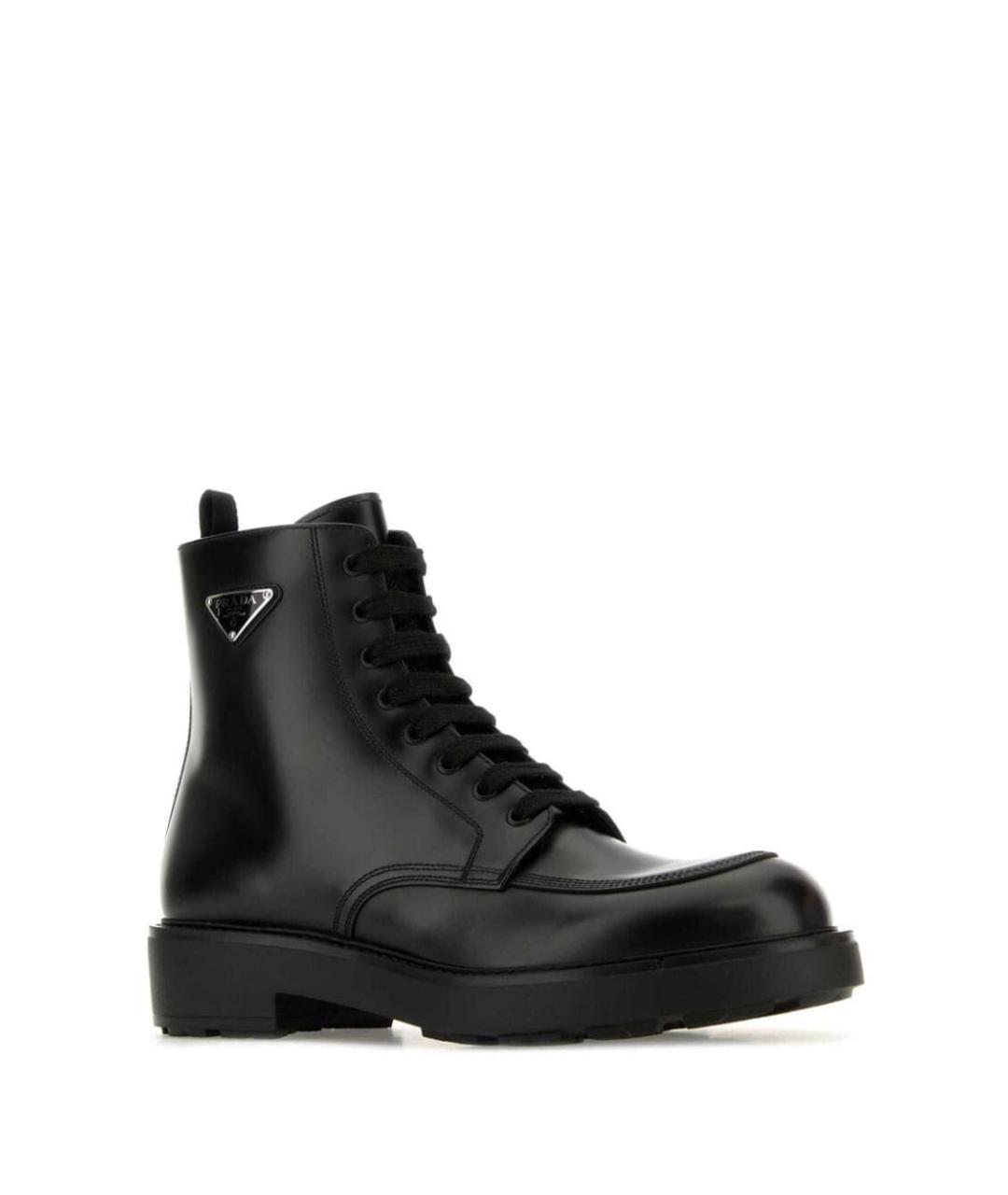 PRADA Черные кожаные высокие ботинки, фото 2