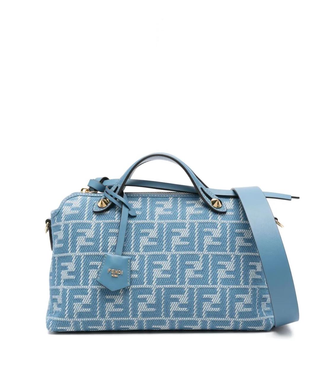 FENDI Голубая деним сумка тоут, фото 1