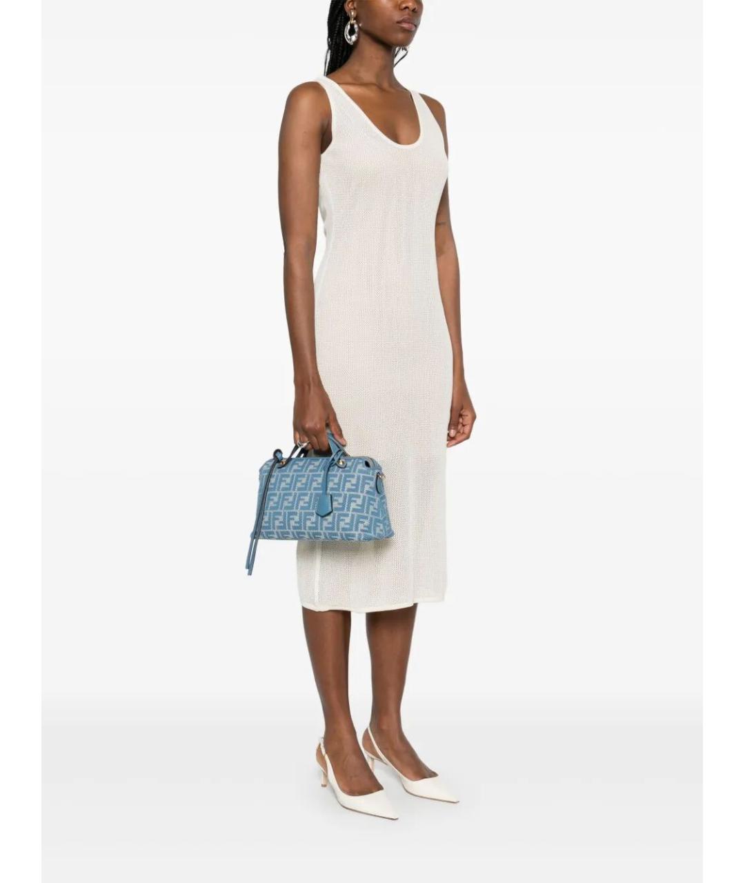 FENDI Голубая деним сумка тоут, фото 2